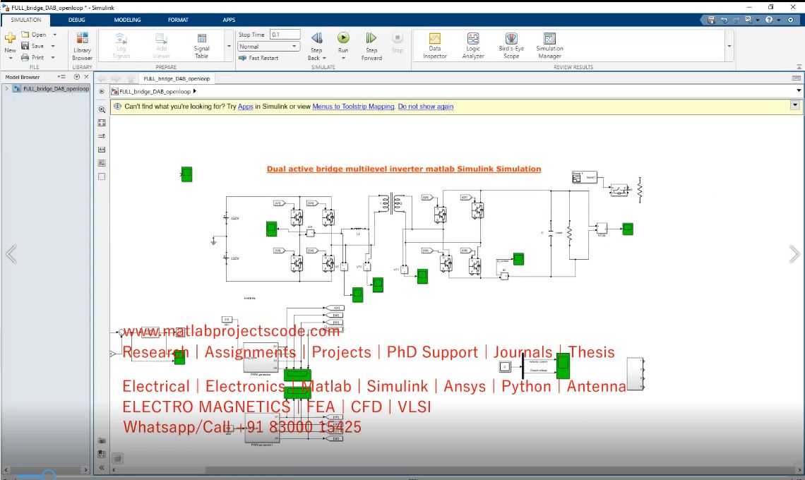 Dual active bridge multilevel inverter matlab Simulink Simulation